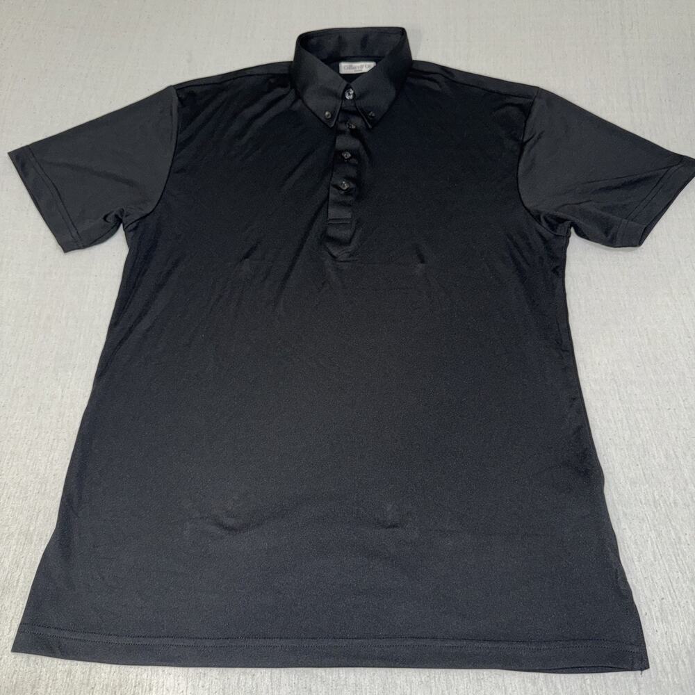 Collars and Co Golf Polo Solid Black Size Medium Relaxed Preppy NWOT